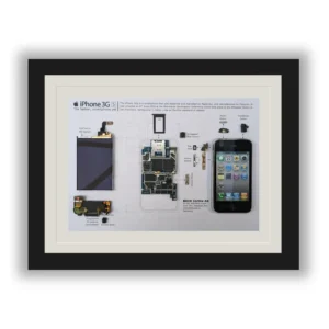 iPhone 3GS Framed Wall Art: Vintage Tech Elegance