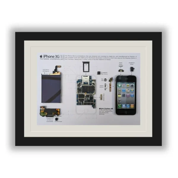 framed deconstructed iPhone 3gs