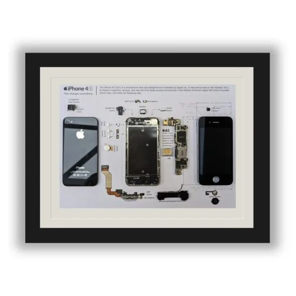 framed deconstructed iPhone 4s