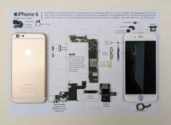 framed deconstructed iPhone 6